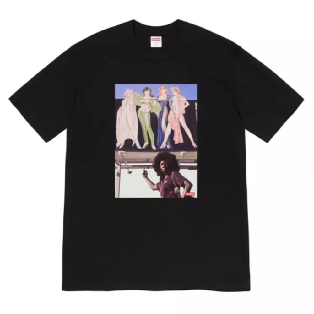 Supreme American Picture Tee Black Sz XL Box Logo Red T-Shirt New York